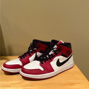 Nike Red and White High-Tops with Black Accents